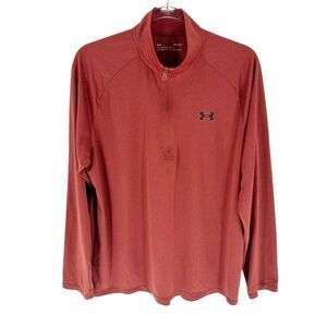 Under Armour Shirt Mens L Heatgear 1/2 Zip Tech Pullover Lightweight Base Layer